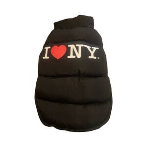 I Love NY Dog Puffer Jacket Black Size Small